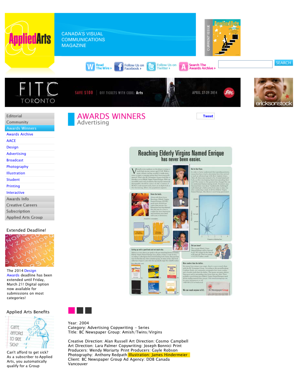 Applied Arts Magazine - Newspaper Group Award